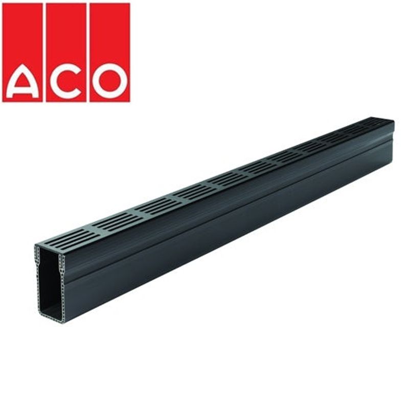 ACO Threshold 1000mm Channel Drain Black