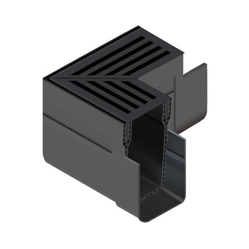 ACO Threshold Channel Drain Corner Unit with Black