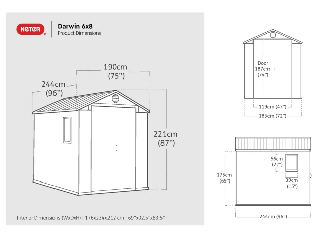 Darwin Shed Brown 6 x 8ft